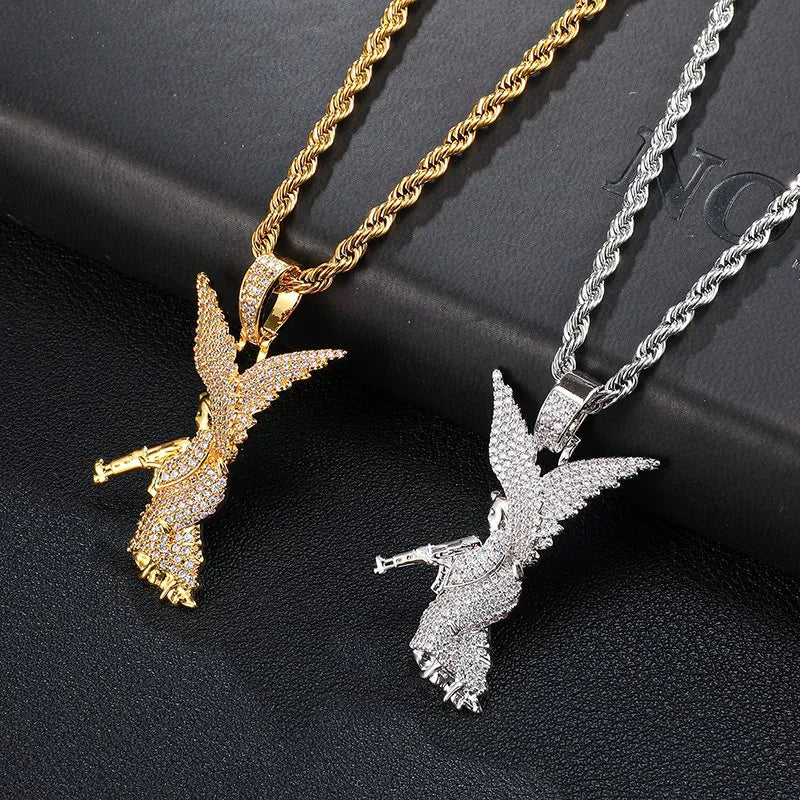 Angel Pendant – White or Yellow Gold Finish