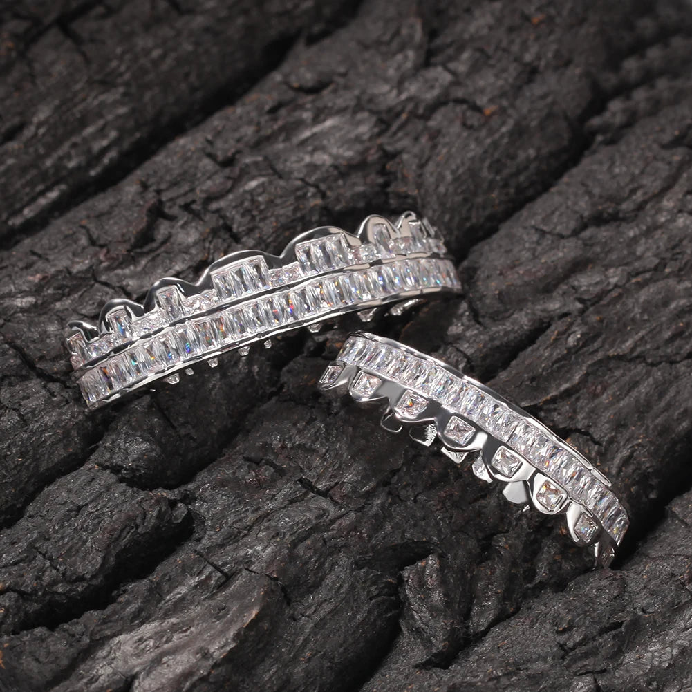 Silver Fang Grillz Set – Iced Baguette CZ