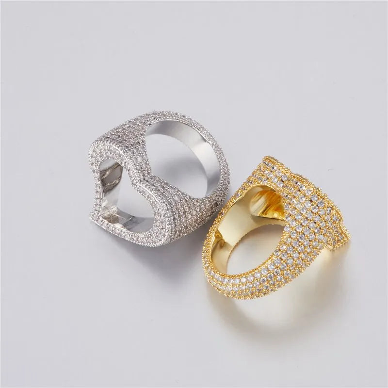Open Heart Ring – Yellow or White Gold Finish