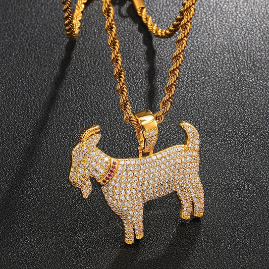Goat Pendant – White or Yellow Gold Finish