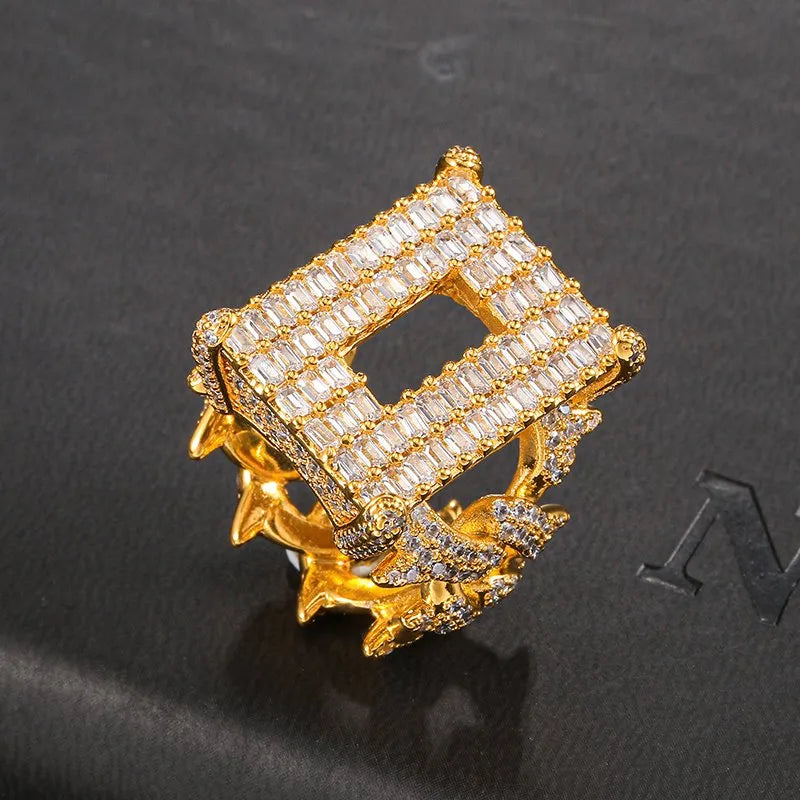 Baguette CZ Clustered Band Ring