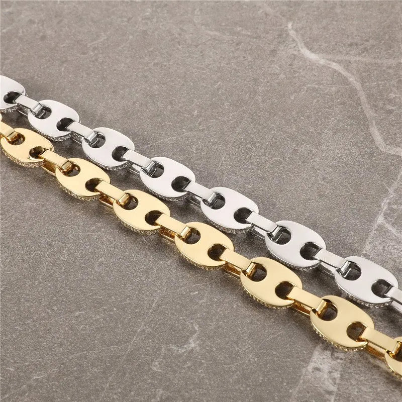 12mm Gucci Cuban Link Chain – White or Yellow Gold Finish