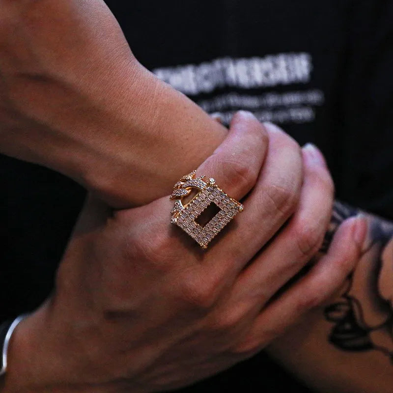 Baguette CZ Clustered Band Ring