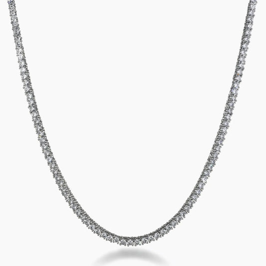 3mm Round Cut Tennis Chain – White or Yellow Gold Finish