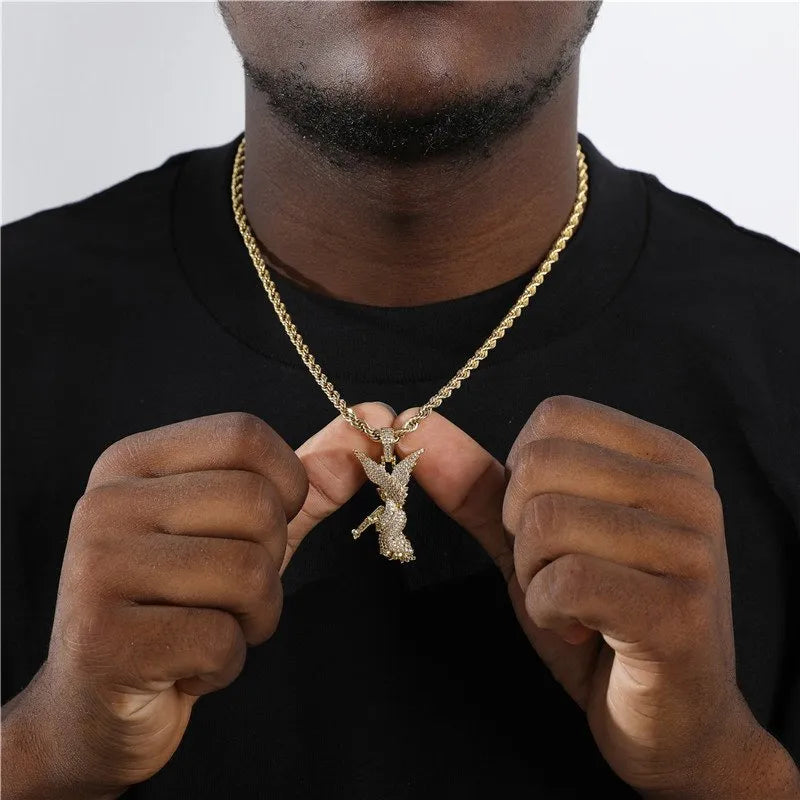 Angel Pendant – White or Yellow Gold Finish