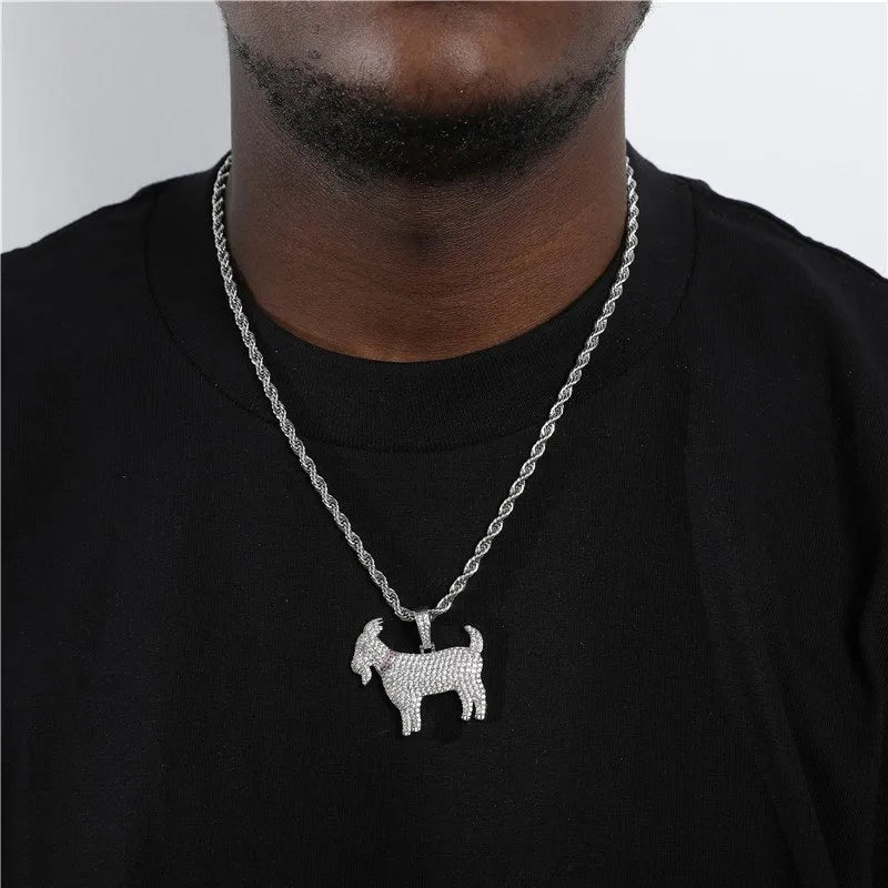 Goat Pendant – White or Yellow Gold Finish