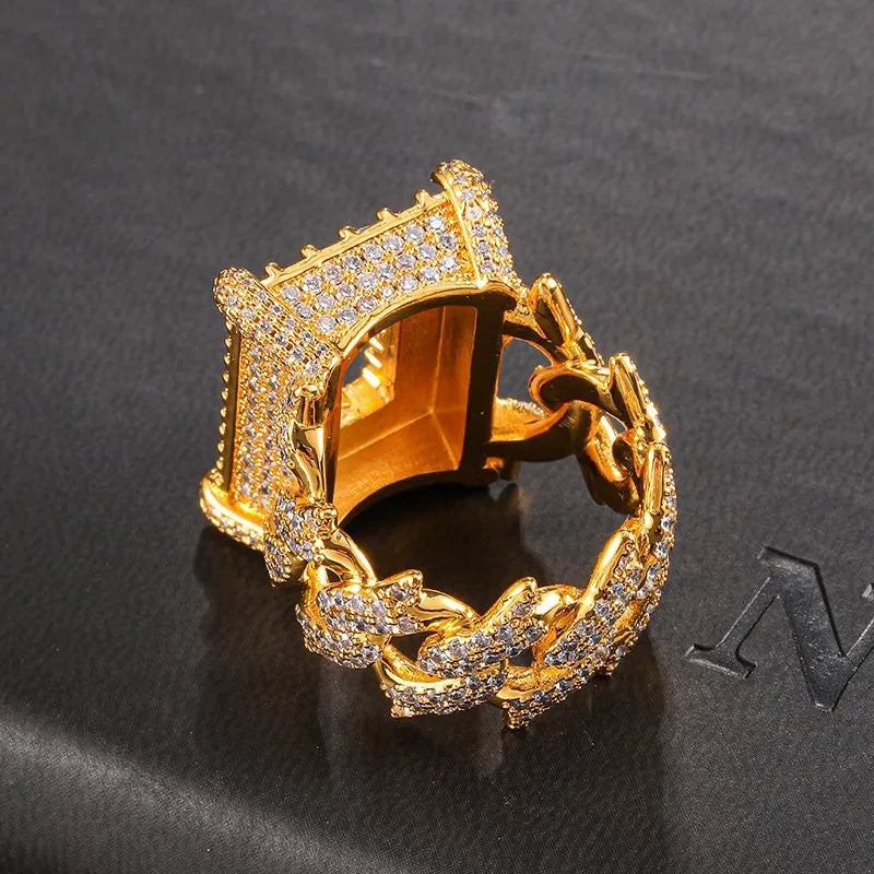 Baguette CZ Clustered Band Ring