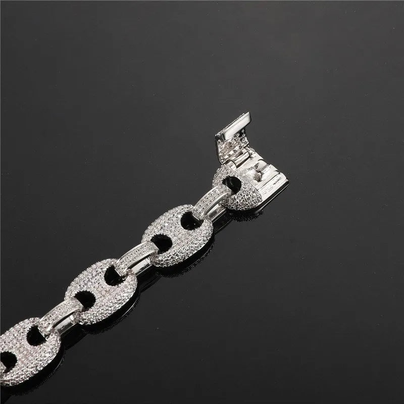 12mm Gucci Cuban Link Chain – White or Yellow Gold Finish