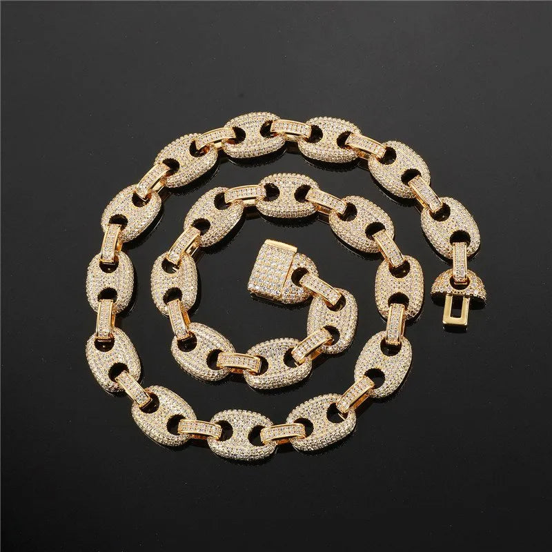 12mm Gucci Cuban Link Chain – White or Yellow Gold Finish