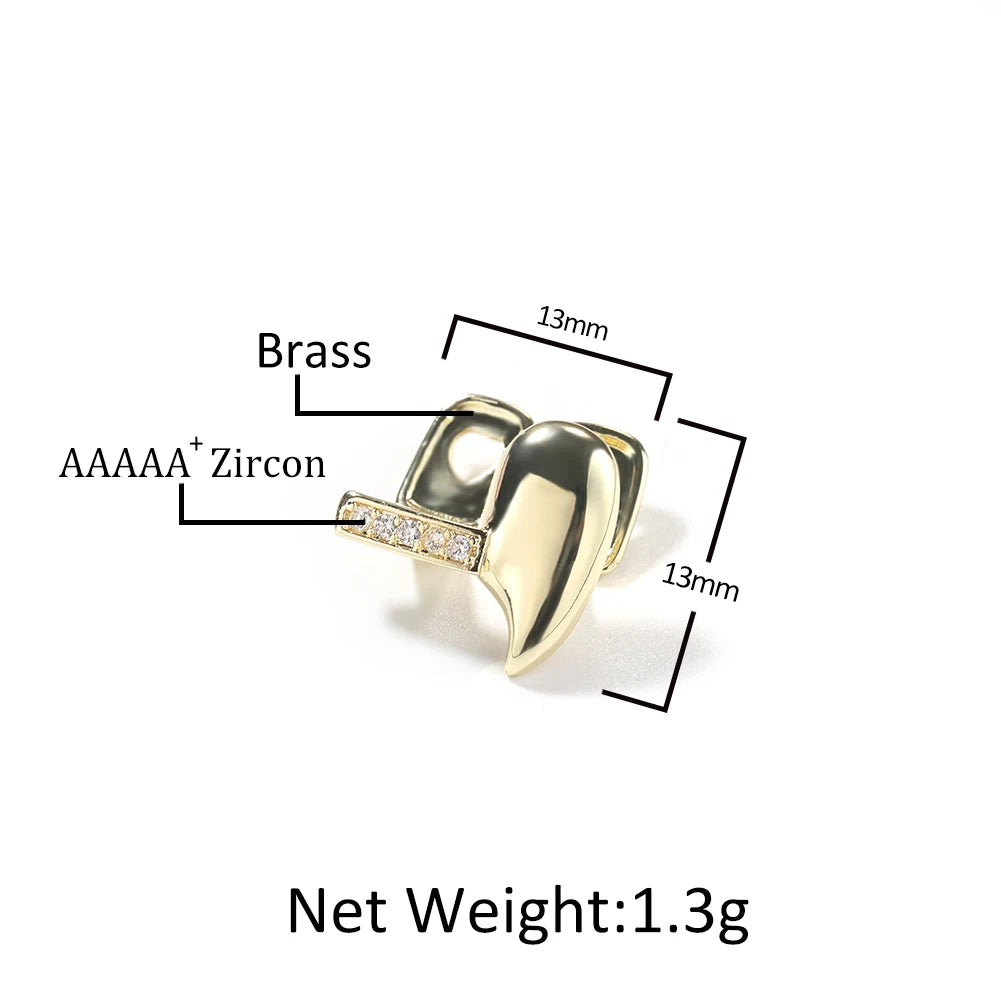 Vampire Fang Grillz – Single Tooth with CZ Side Strip