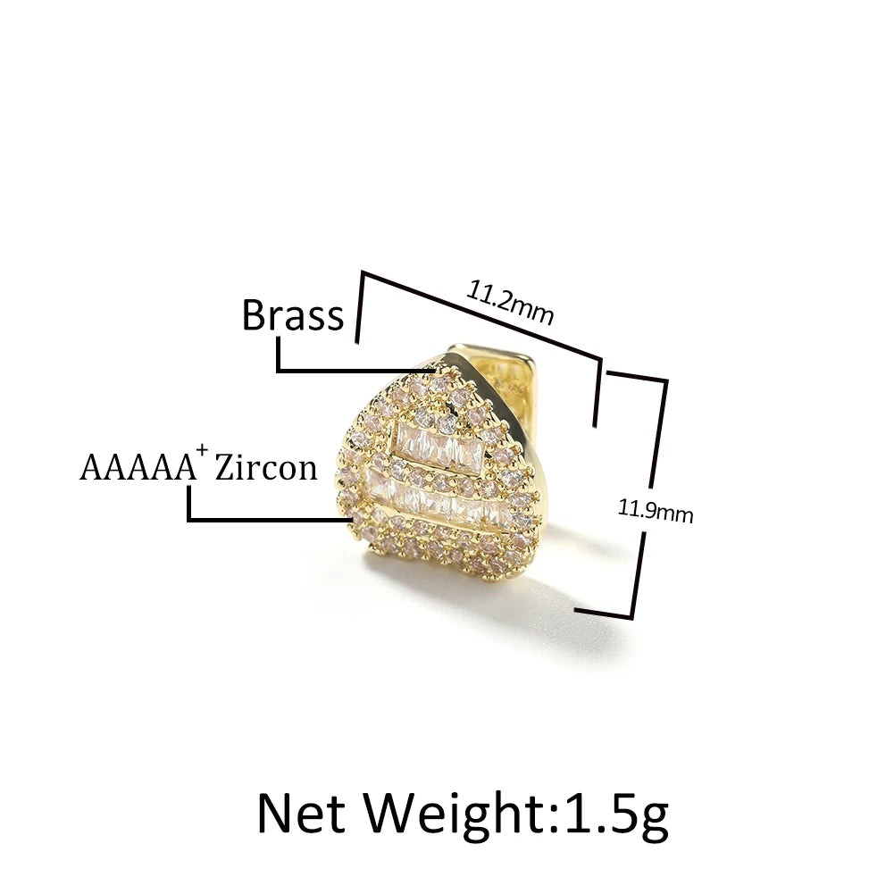 Heart Single Tooth Grillz - 18k Gold Plated Or Silver Plated