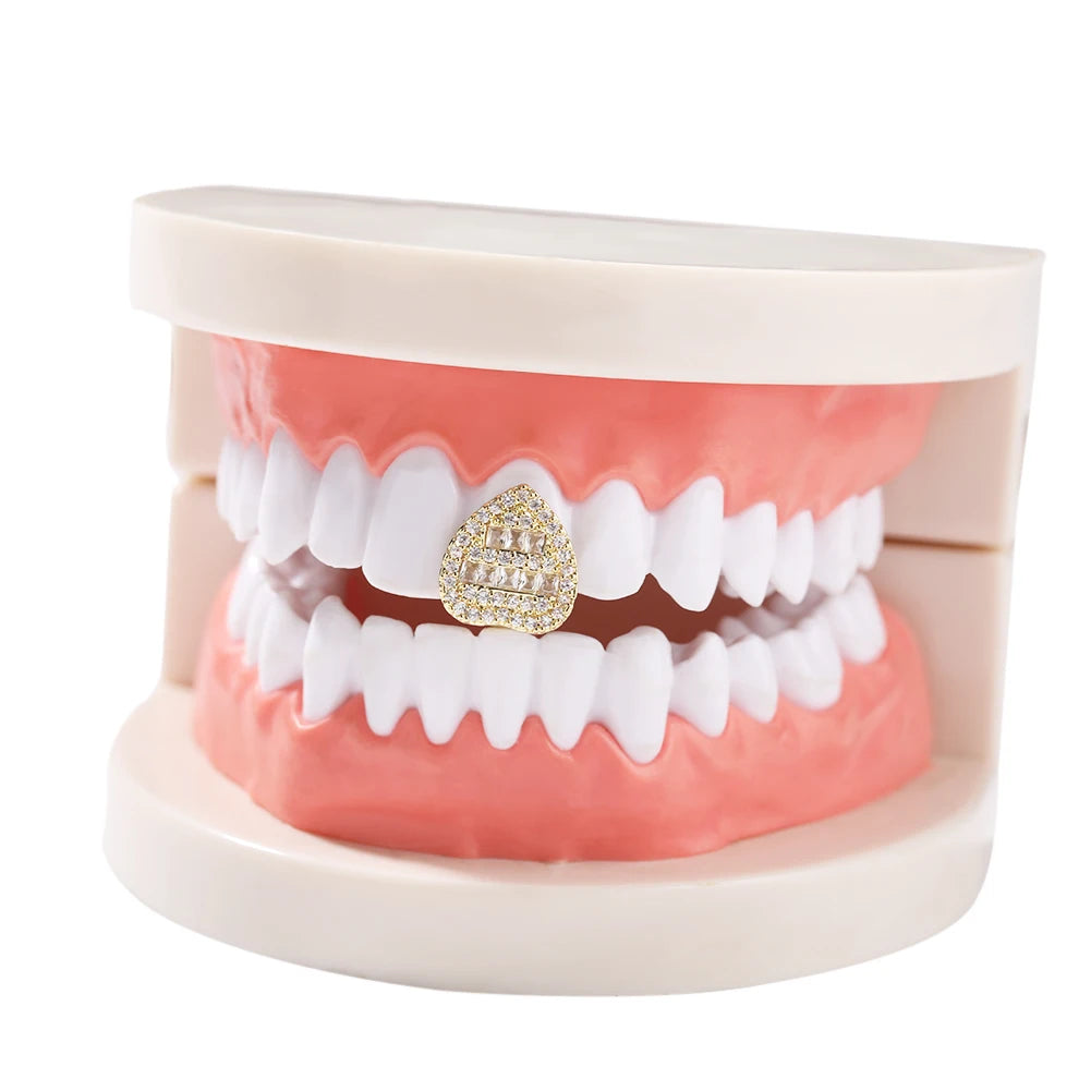 Heart Single Tooth Grillz - 18k Gold Plated Or Silver Plated