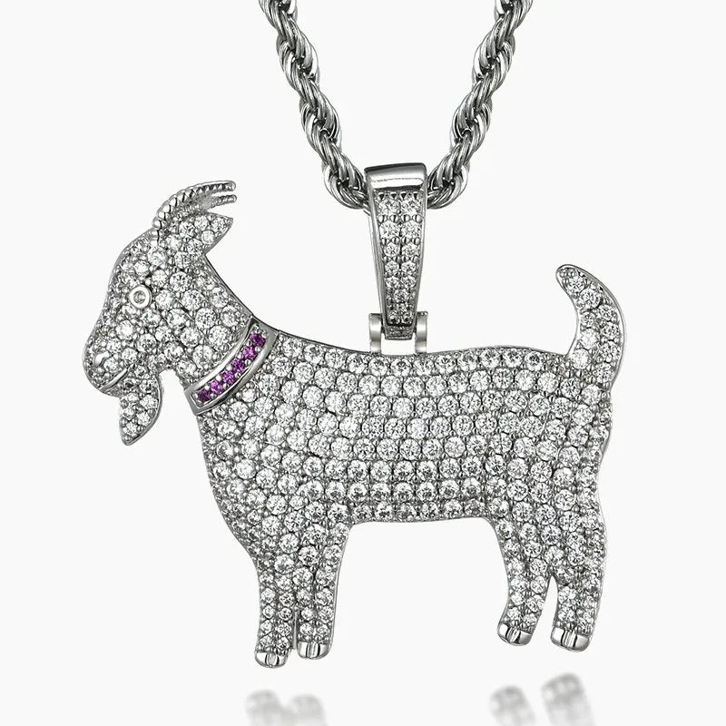 Goat Pendant – White or Yellow Gold Finish