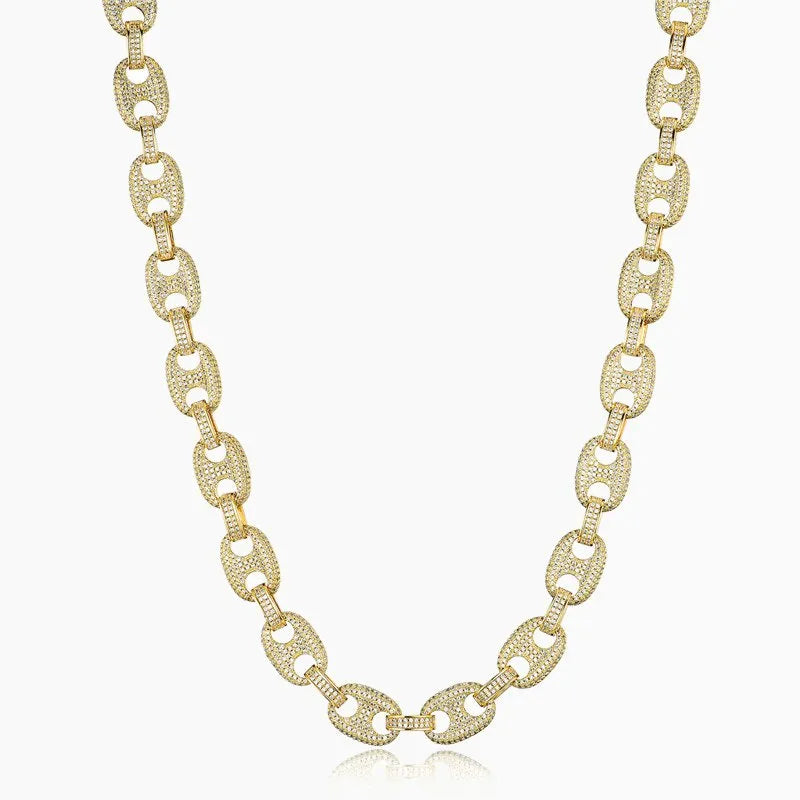 12mm Gucci Cuban Link Chain – White or Yellow Gold Finish