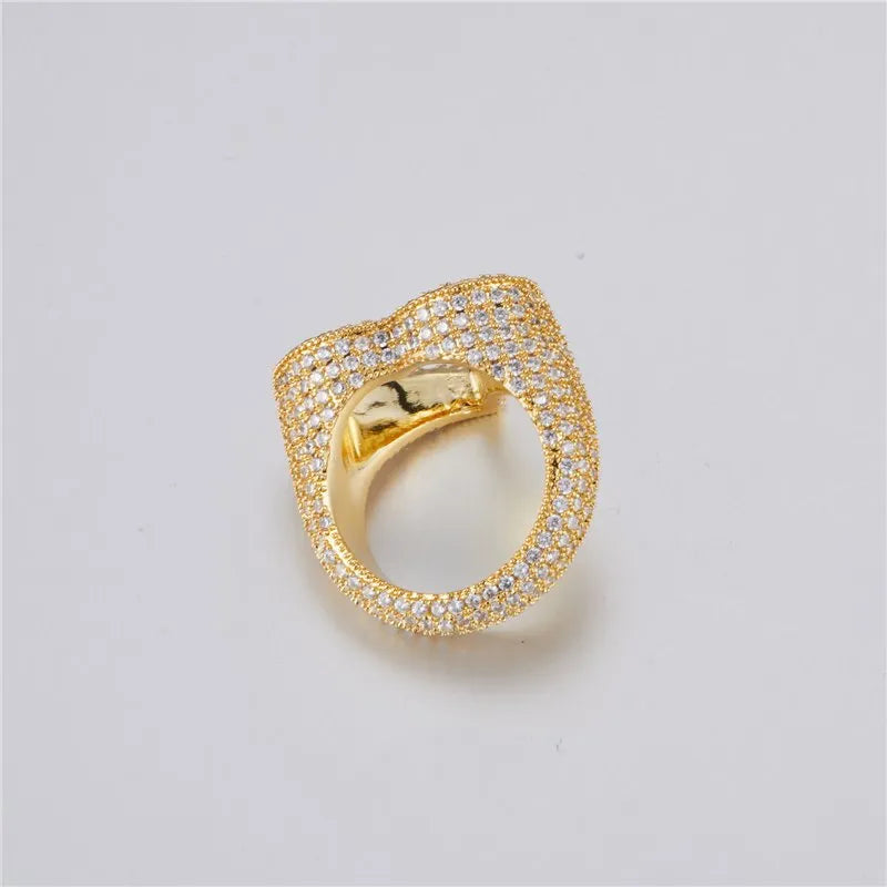 Open Heart Ring – Yellow or White Gold Finish